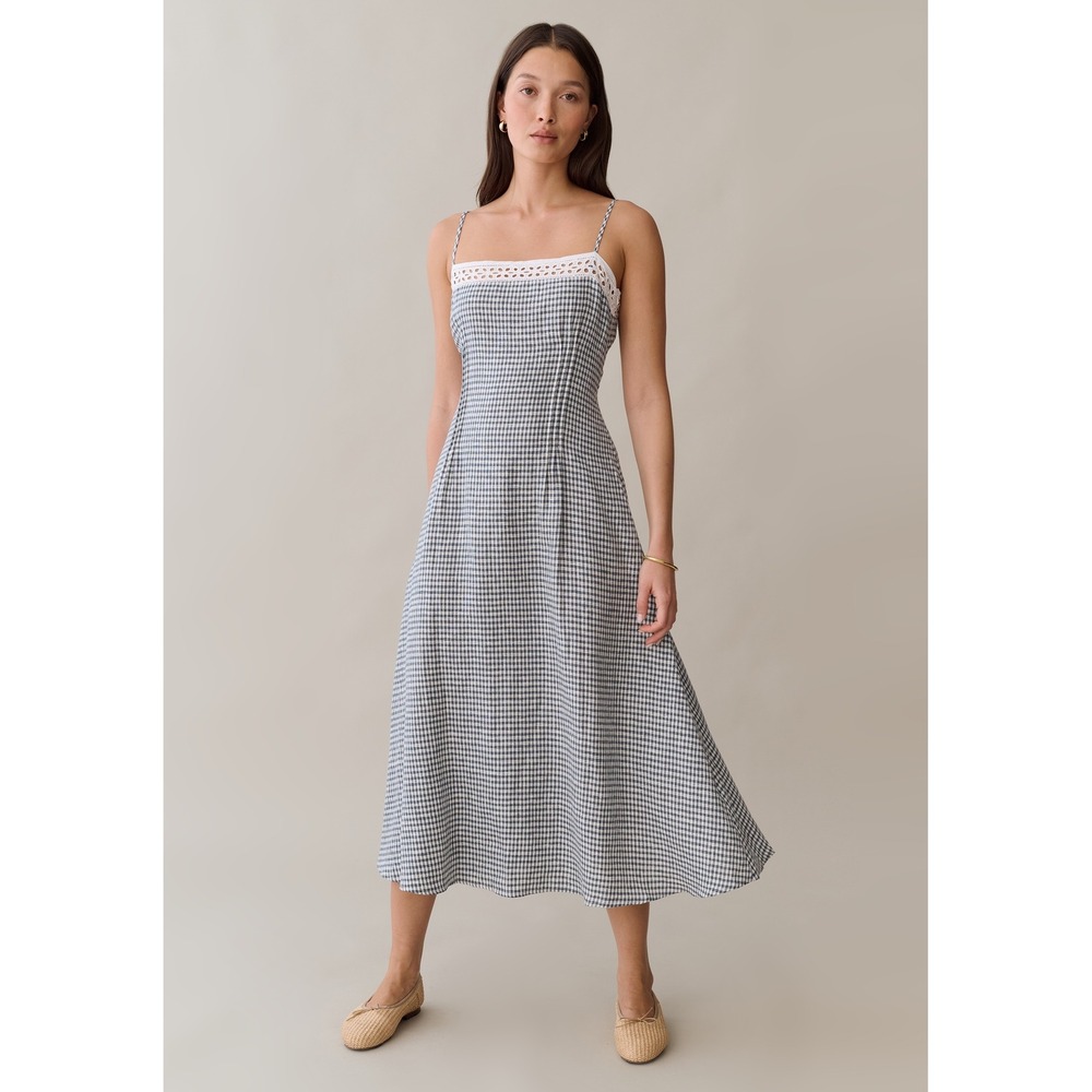 NWT Few Moda The Tanya Linen Dress / Gingham / Size 0 / Still in Bag